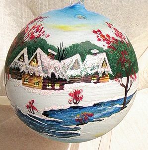 Lampion bożonarodzeniowy ręcznie dekorowany