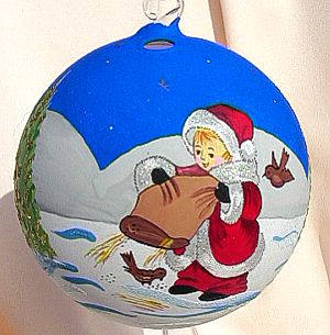 Ręcznie dekorowany lampion ze szkła